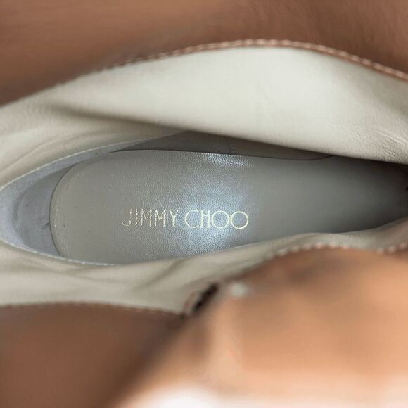 Jimmy Choo Youth II Teddy Faux Fur Ankle Boots Tan Size 40 Women’s Designer - Picture 9 of 9